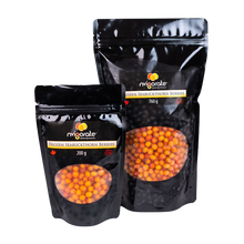 Load image into Gallery viewer, This is a picture of nvigorate organic frozen sea berries in a 200 g and 760 g bag. They are certified organic by Ecocert.   The packages have a Canada symbol on the label.