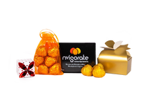 Load image into Gallery viewer, This shows a picture of nvigorate Fine Dark French Chocolates with a Sea berry ganache filling.  There are single packs, two packs and six packs.