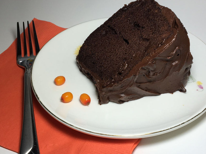 Seabuckthorn Chocolate Cake