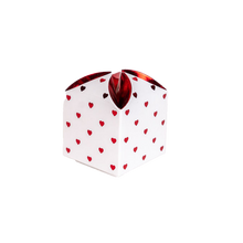 Load image into Gallery viewer, White heart-pattern gift box for one nvigorate French dark chocolate with seabuckthorn ganache
